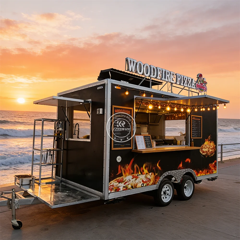 

Street Sales Food Truck Restaurant Mobile Kitchen Pizza Ice Cream Coffee Food Cart Vending Trailer for Outdoor Catering