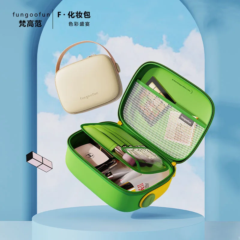 Fungoofun Portable High Appearance Index Cosmetic Bag Large-capacity Travel Washing Bag Three-dimensional Makeup Storage Bag