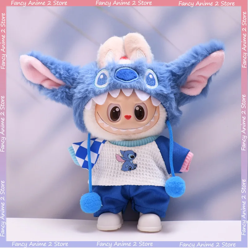 

Kawaii Stitch Labubu Doll Fashion Clothes Outfit Cute Cartoon Plush Stitch Dolls Accessories for V1 V2 V3 Labubu Hanging Dolls