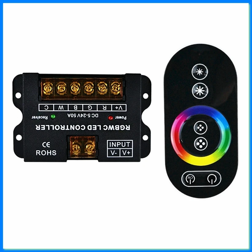 LED Light Strip Controller High Power RGBWC Lamp Remote Control Light Strip Dimmer Iron Shell Wireless Remote-ABWO
