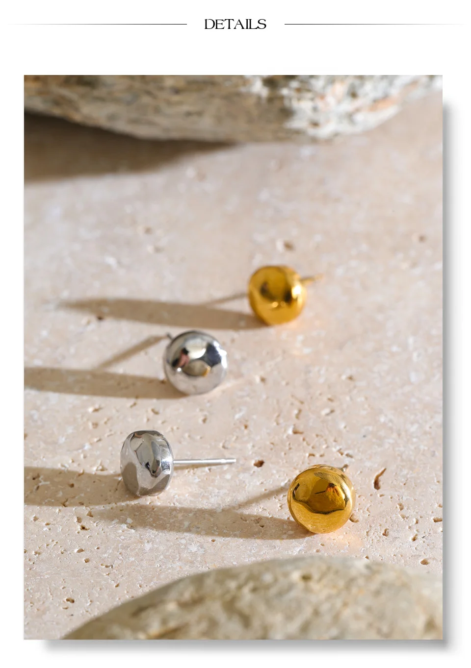 Yhpup 8*8mm runde kleine Ohrstecker aus Edelstahl für alle Gelegenheiten, vielseitiger, minimalistischer, lässiger Damenschmuck für den Alltag – Detail 9