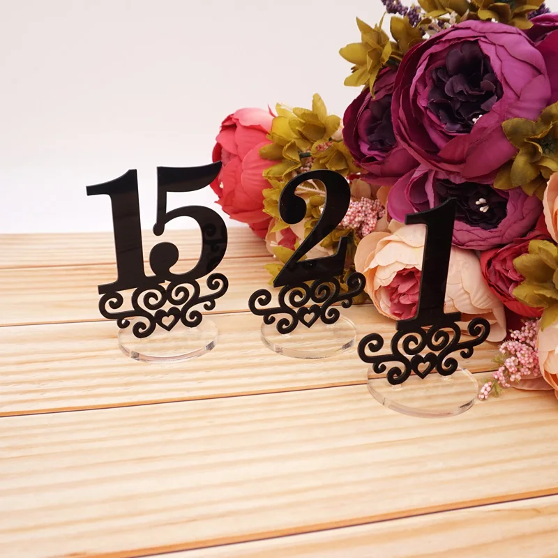 

Acrylic Table Numbers 1-10 / 1-30 Base Set Wedding Birthday Party Table Card Baby Shower Wedding Decor Number Holder