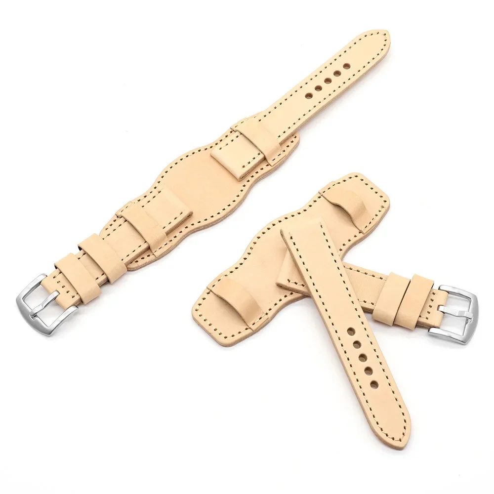 Vegetable tanned original color tree ointment skin, 20mm 22mm three-in-one band for Samsung Huawei Apple watch strap FF-sa1