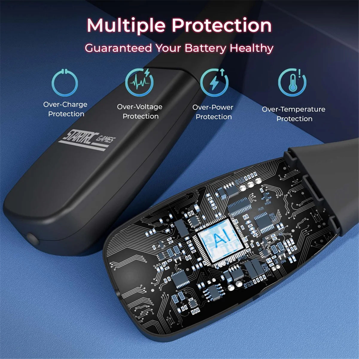 Pengisi daya portabel tipe-c Power Bank leher VR paket baterai 10000MAh VR untuk 3/2 Pico 4/4 Pro // PS VR hitam