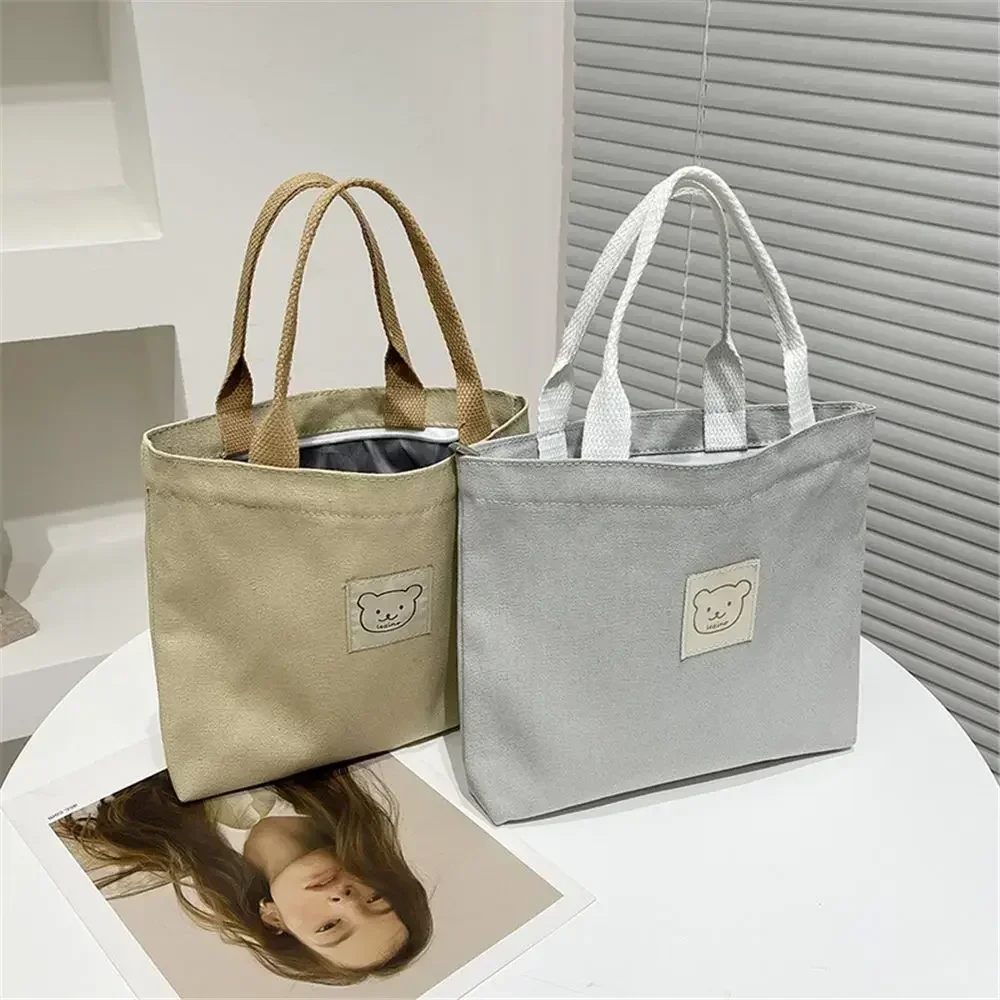 ADW1 Kobiety Kreskówka Niedźwiedź Drukuj Torebki Casual Canvas Satchel Student Tote Kobieta Torba na lunch o dużej pojemności