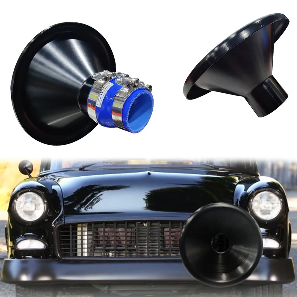범용 알루미늄 자동차 벨마우스 속도 스택 어댑터, 자동차 공기 흡입 터보 혼 커버, 클램프, 실리콘 호스, 자동차 부품, 4 인치