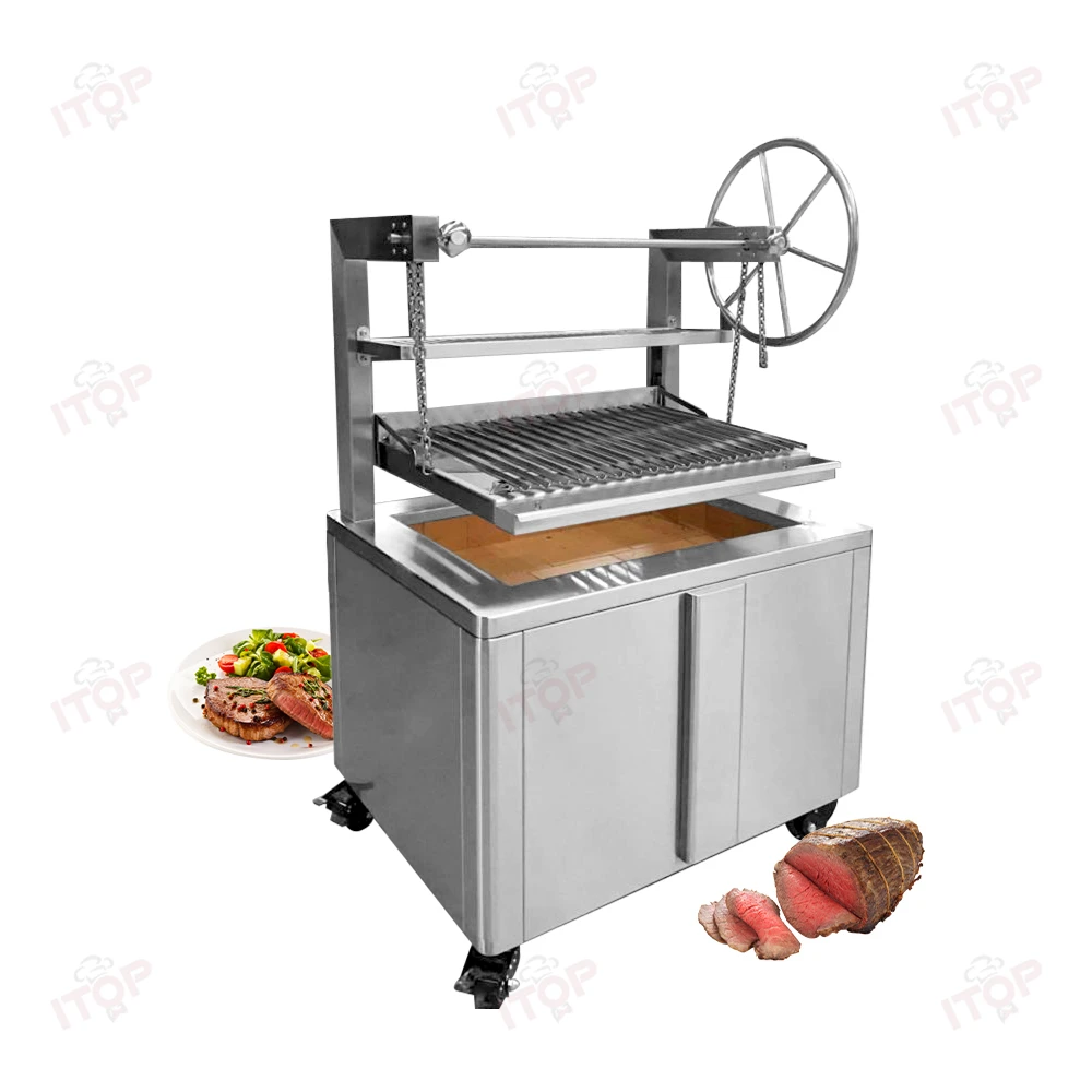 Stainless Steel Commercial Adjustable Height Grill for Restaurant Barbecue Intelligent Elevation