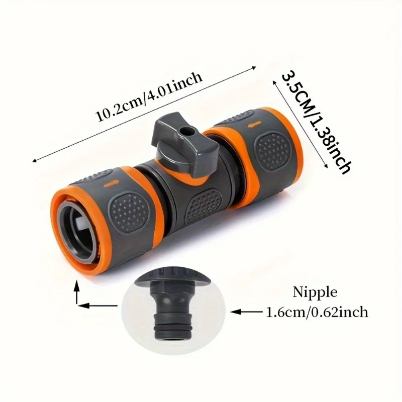 5pcs Quick Connect Garden Hose Adapter - On/Off Switch Valve with Dual Quick Connection for Lawn Watering & Outdoor Cleaning ﻿ ﻿
