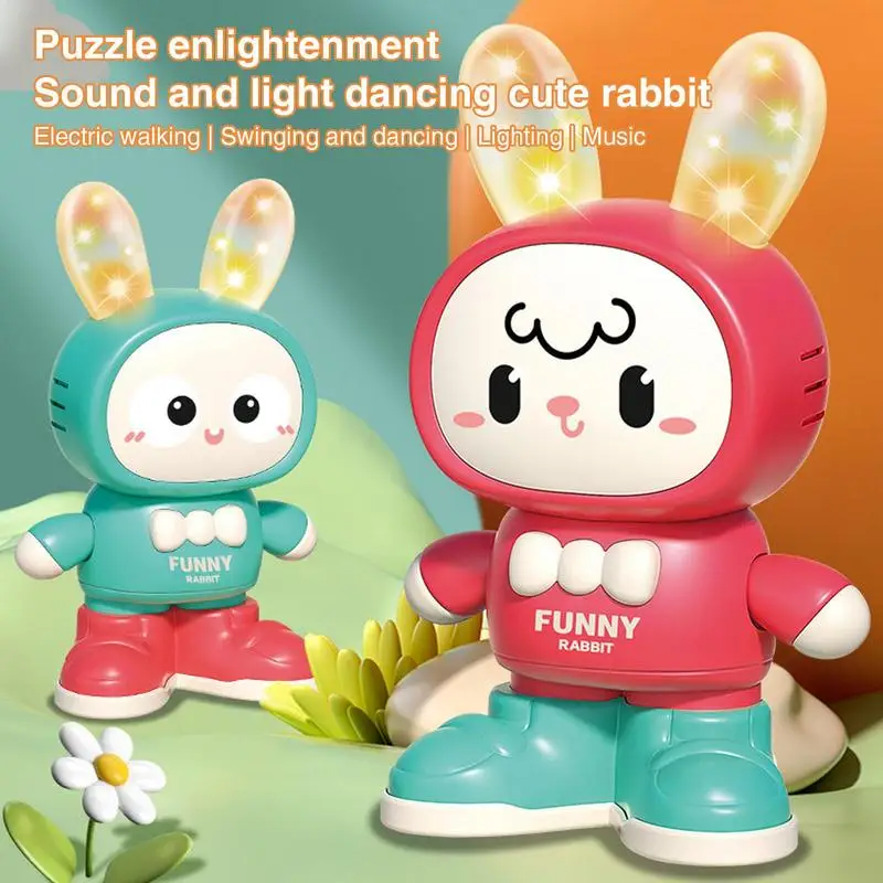 Electric Dancing Toy Simulate Animal Cartoon Bunny Rocking With Lights And Music Toy Hopping And Dancing For Ages 1-6 Bunny Toy