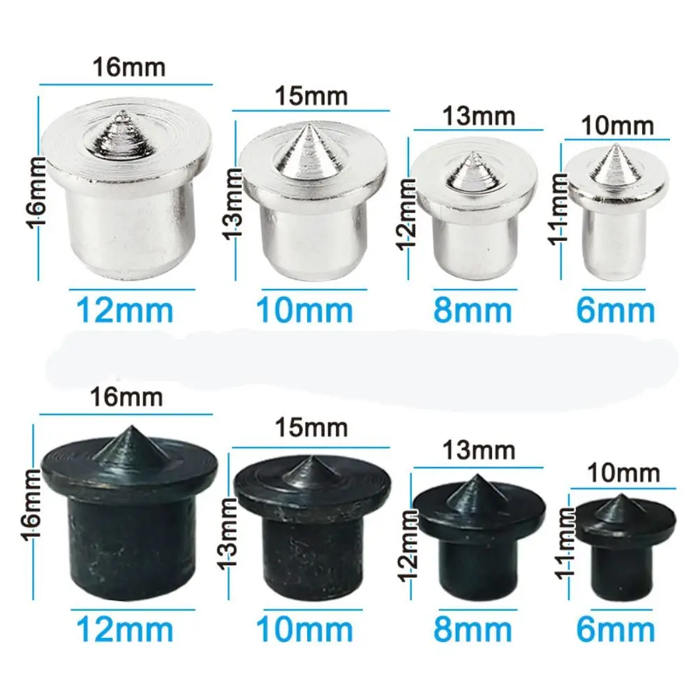 Pasadores de localización de posicionamiento de muebles de Panel de 6-12mm, pasadores de acero superior para carpintería DIY, pasadores de punto central, taladro de espiga, 8 unids/set, nuevo