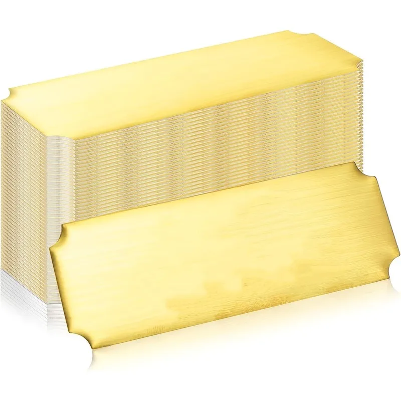 7 pcs Gold Customizable Name Cards, Durable Scratch Resistant and Smooth Writable Surface, ideal for Business Event Badges
