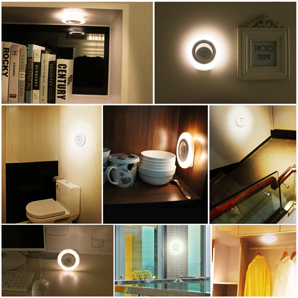 

Motion-sensing Cordless Powered Night Light Lamp Wall Light for Entrance Hallway Basement Garage Bathroom Cabinet Closet