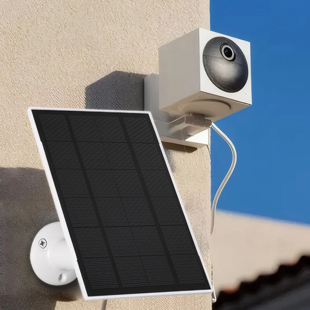 Panneau solaire extérieur 10W 5V, chargeur de cellules solaires 2 en 1 USB + Type-C, panneau de charge solaire pour caméra de sécurité IP CCTV