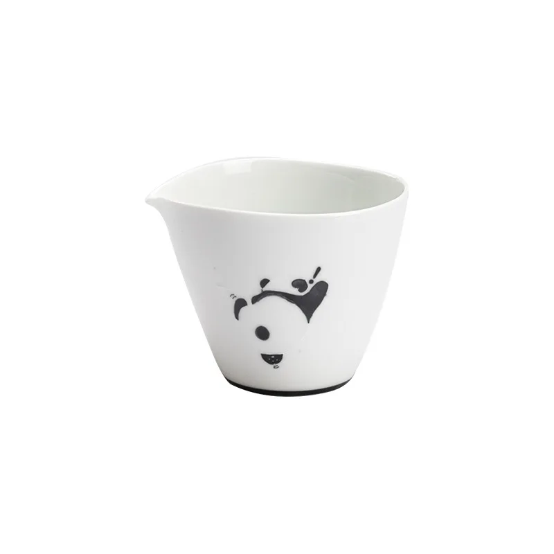 Hand painted cute panda kung fu tea set household ceramic cover bowl teapot teacup