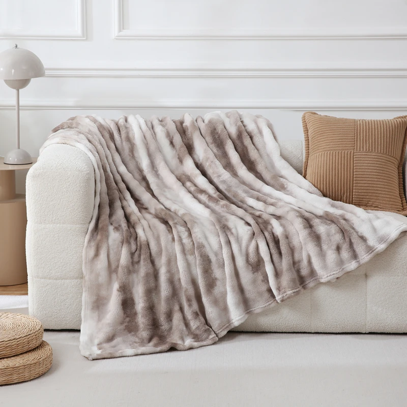 

Marbled Personalized Printed Skin-Friendly Double-Sided Velvet Multifunctional Casual Blanket