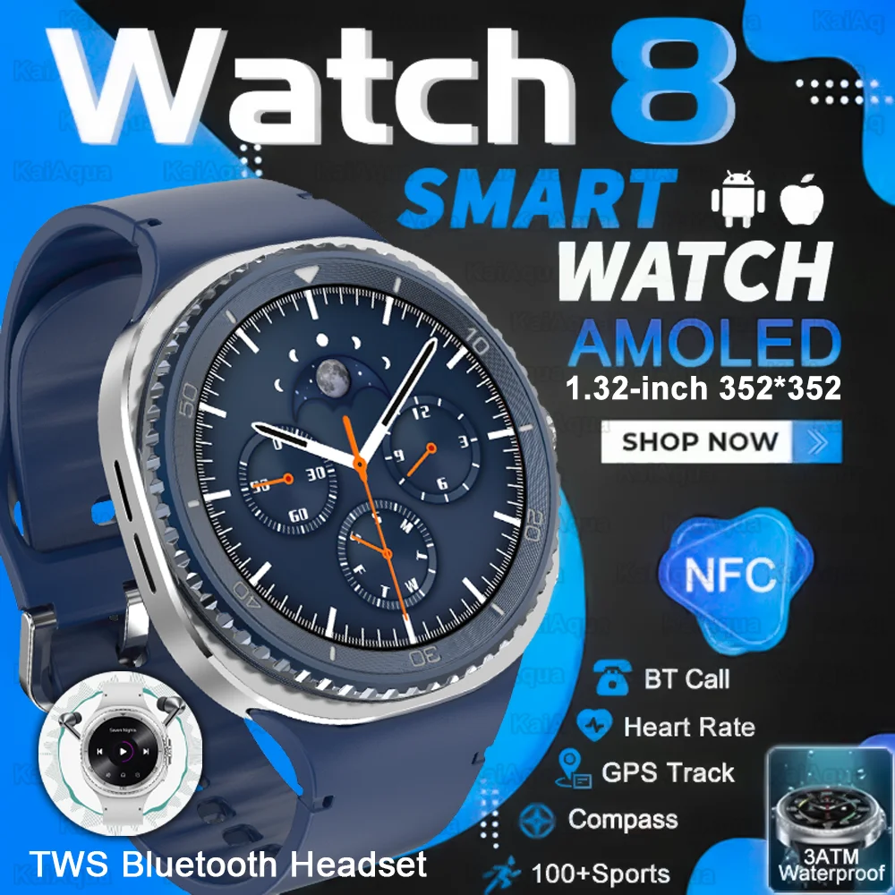 Watch 8 Ultra Classic GPS Compass SmartWatch 46mm Version AMOLED 3D Dial Bluetooth Call 3ATM Waterproof Watch 7 Upgraded Watch