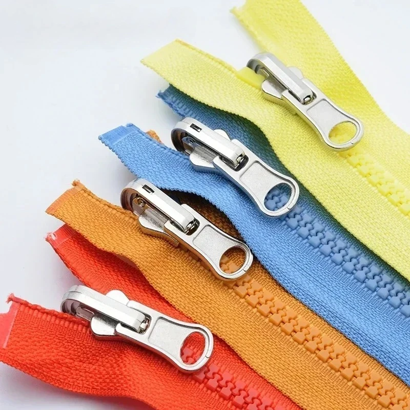 

2/5Pcs 5# 70cm Double Side Resin Zipper Rotary Slider Open-end Zippers for Jacket Coat Zips Repair Kit DIY Sewing Accessories