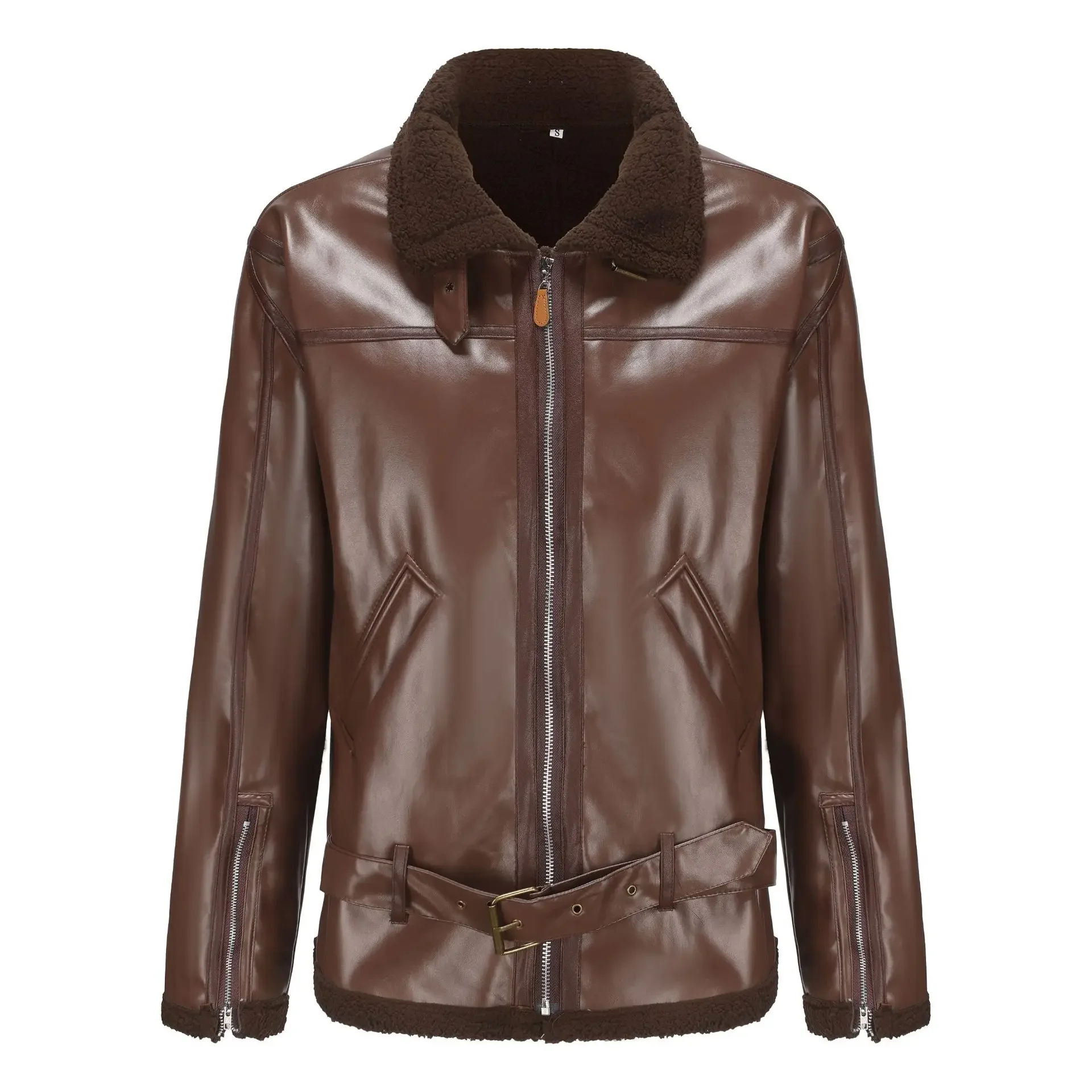 

2023 Men's New Fashion Thickened Heavy Craft Men's Fur Integrated Coat Long Sleeve Fur Coat