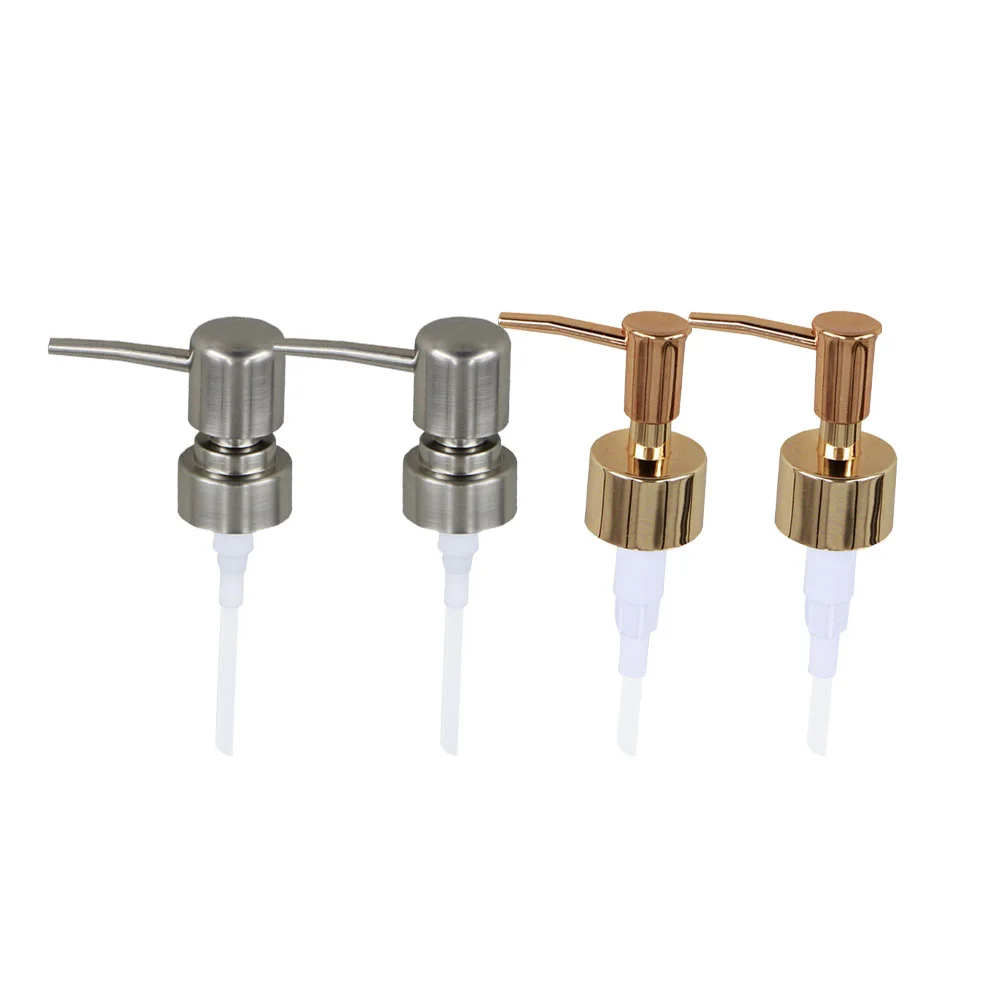 

4pcs Plastic Pump Heads Liquid Soap Emulsion Dispenser Replacement Press Pump (Gold and Silver for Each 2pcs)