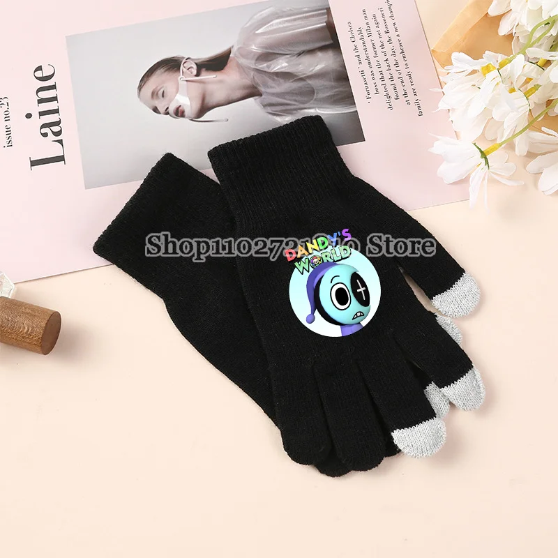 Dandys Worlds Gloves Cartoon Anime Figure Glove Adult Touch Screen Full Fingers Mittens Winter Warm Accessories Birthday Gifts