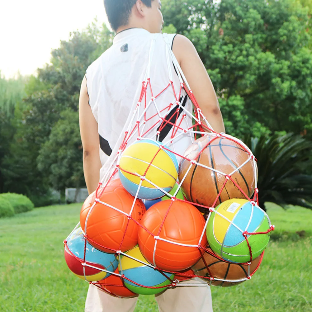 

Portable Basketball Mesh Bag 10-15 Balls Lightweight Durable Pp Material For Gym Stadium Sports Ball Storage Portable Ball Net