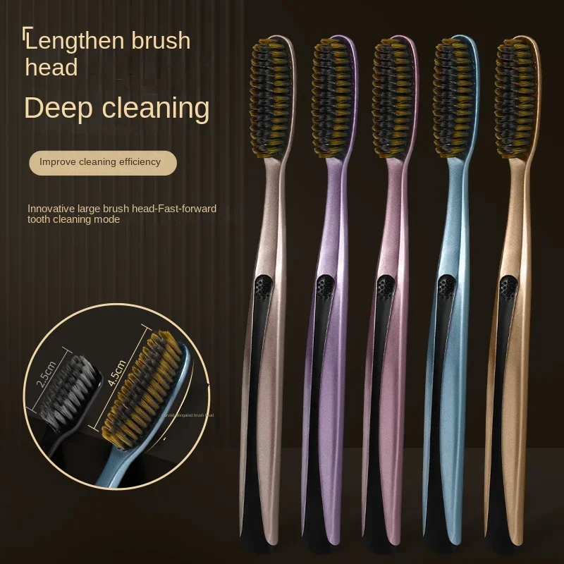 

Набор из 6 зубных щеток для ухода за полостью рта с большой головкой, мужские, с супержесткой щетиной, для удаления пятен от табака и кофе
