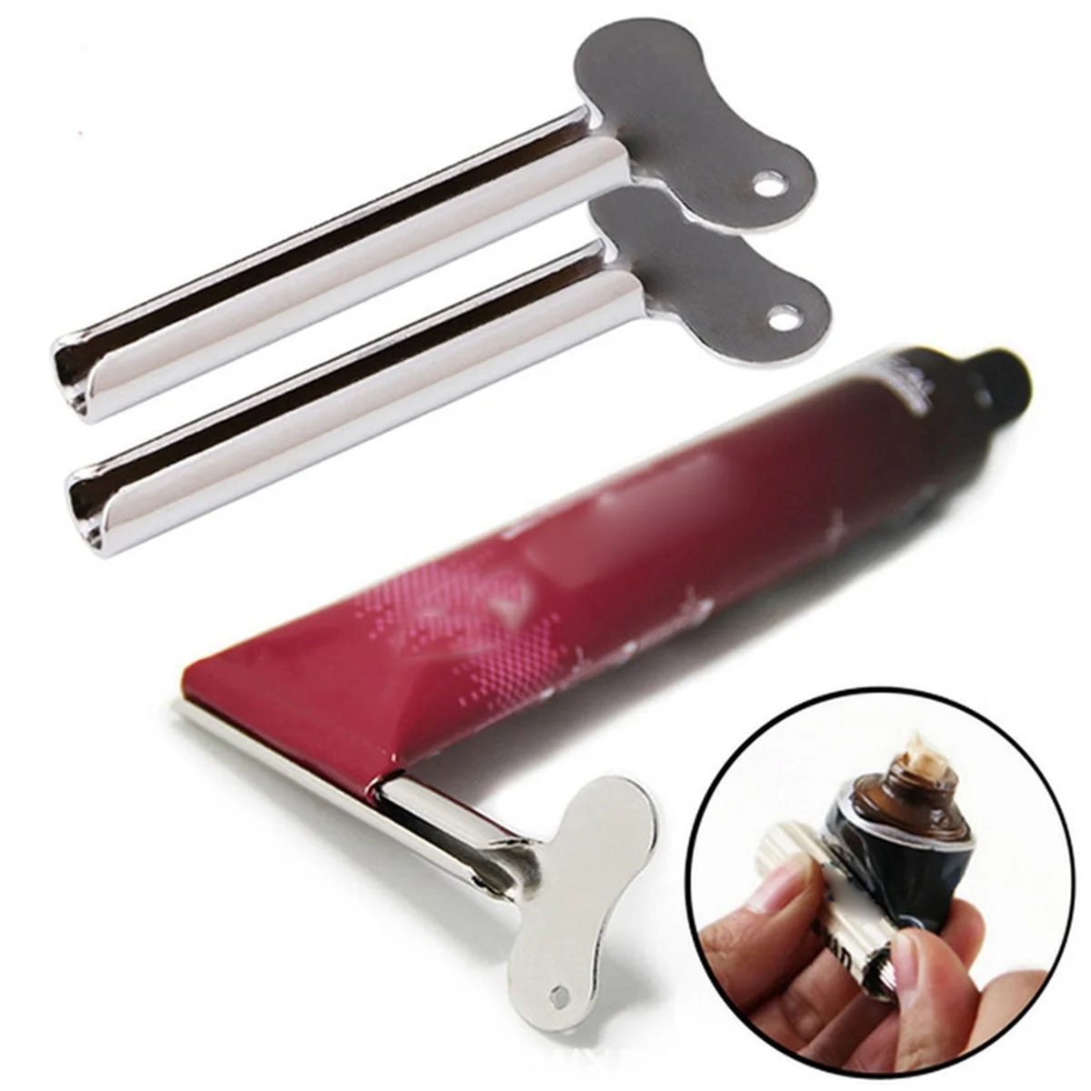 SLQZT 6 Pcs Stainless Steel Toothpaste Tube Squeezers Metal Key Toothpaste Squeezers for Cosmetic Tubes Squeezer