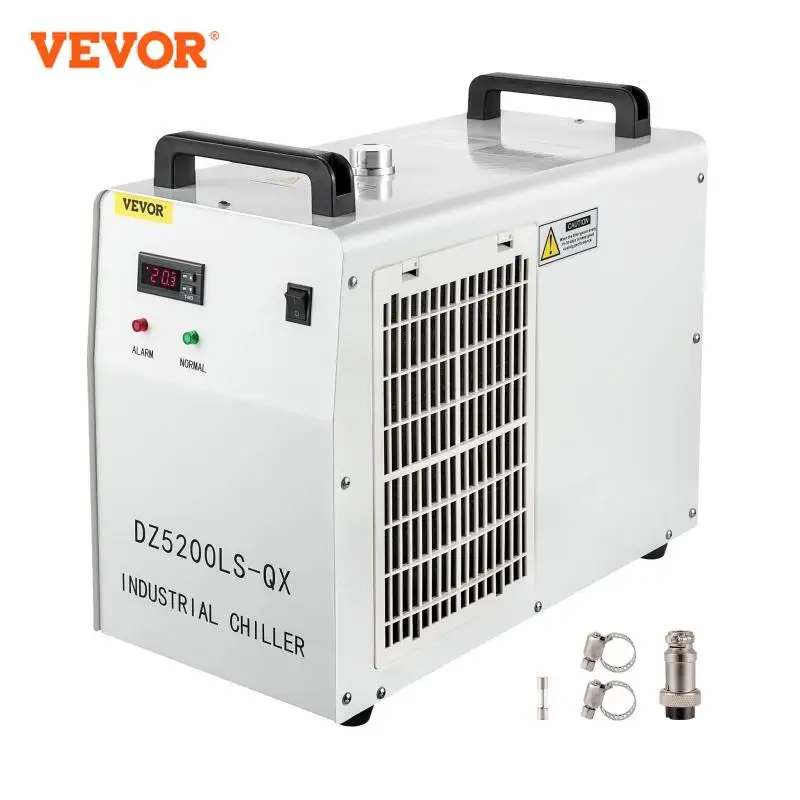 VEVOR Refrigeratore dell'Acqua Industriale, DZ5200LS-QX 1,4 kW 220 V Capacità 6 L Macchina per Raffreddamento d'Acqua per Raffreddare Un Tubo Laser in Vetro CO2 della Macchina per Incisione e Taglio