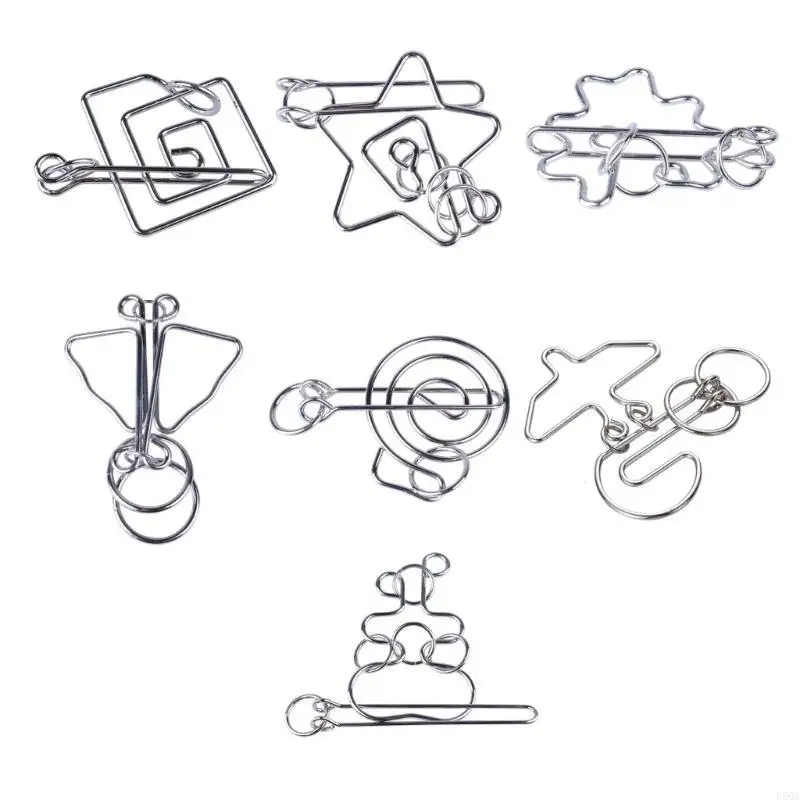 D5QA Fidgets Interlocked Puzzle IQ Teaser Stress Relief Toy Child Puzzle Set