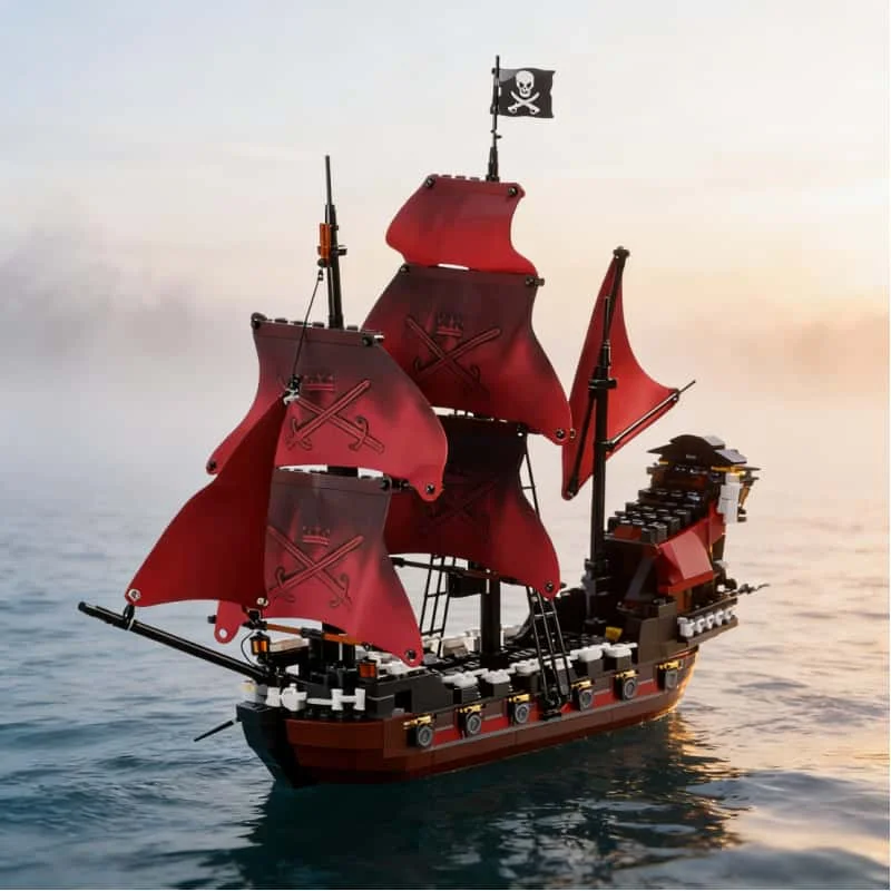 

1094 Гранулированные строительные блоки «Пиратский корабль»: Модель корабля «Месть королевы Анны», конструктор для взрослых, подарок на день рождения или Рождество