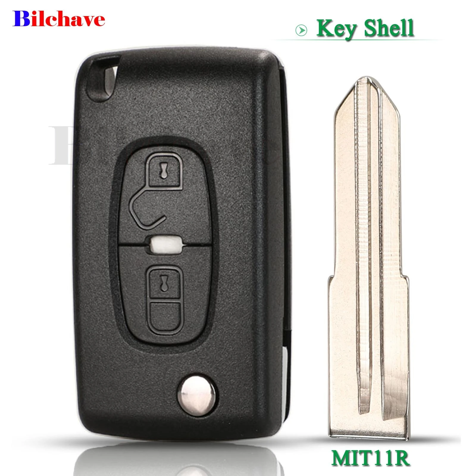 

jingyuqin 2 Buttons Flip Remote Car Key Case FOR Peugeot 4007 ET 4008 Citroen C-Crosser C4 Aircross Key Shell Replace