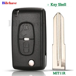 jingyuqin 2 Buttons Flip Remote Car Key Case FOR Peugeot 4007 ET 4008 Citroen C-Crosser C4 Aircross Key Shell Replace