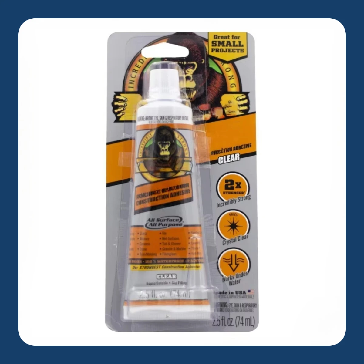 

Строительный клей, прозрачный клей, сжимающая трубка на 2,5 унции (1 шт. в упаковке) — заполнение зазоров и водонепроницаемость