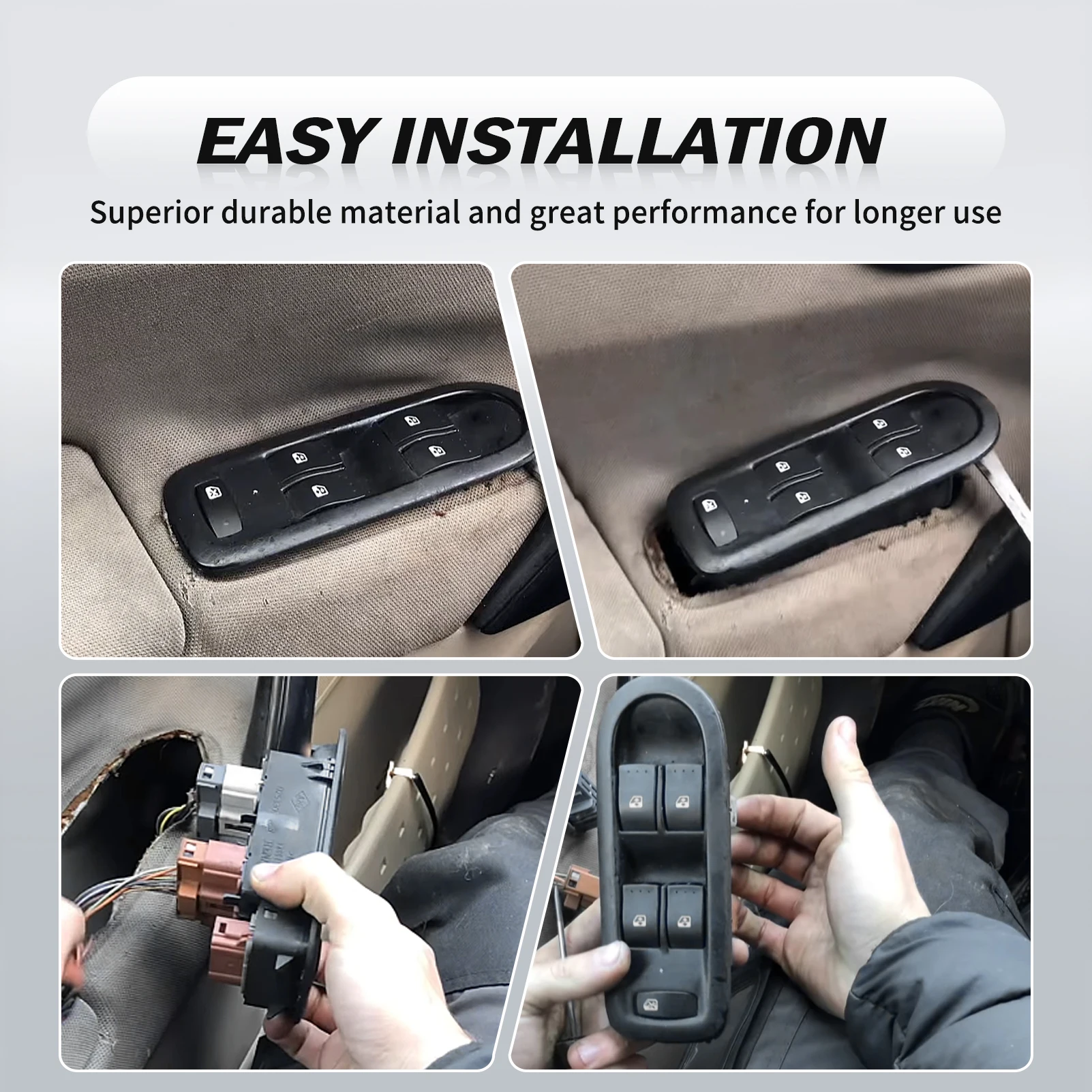 2 Stück vordere linke Seitenplatte, doppelter elektrischer Fensterknopf 8200015088, für Espace IV, Laguna II, Megane II, Scenic II 8200108268 – Detail 5