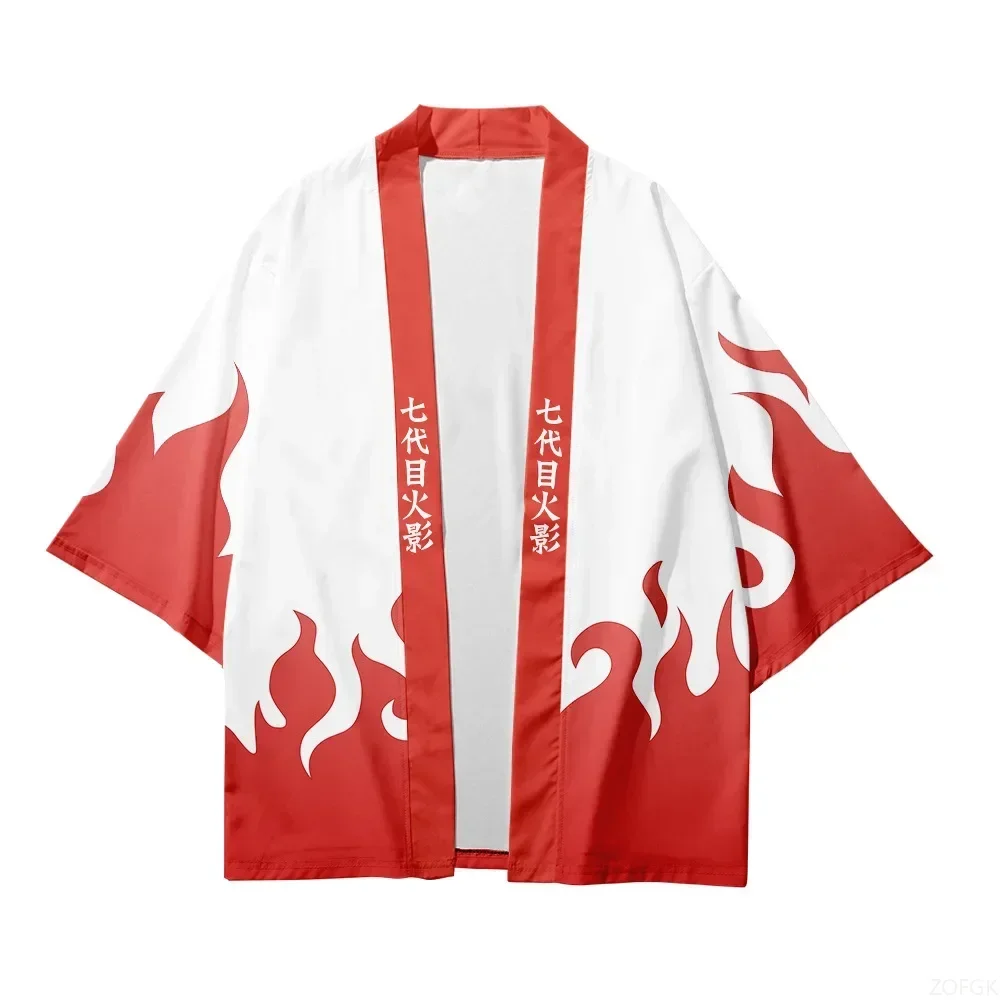 سترة شاطئ Samurai مطبوعة ثلاثية الأبعاد للرجال والنساء، كيمونو فضفاض، سترة صوفية بأكمام قصيرة للعب الأدوار