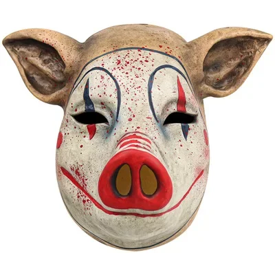 

Horror clown pig head cover full face halloween haunted house secret room npc scary props simulation wild boar mask