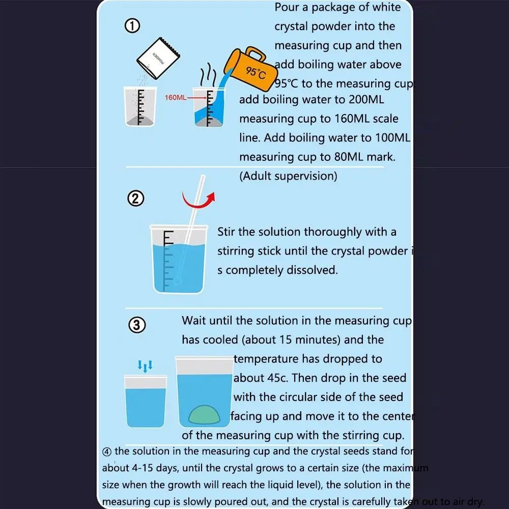 عرض حالات الكريستال تزايد عدة بلورات ملونة نابضة بالحياة تنمو كريستال DIY ألعاب علمية تعليمية أشكال القالب