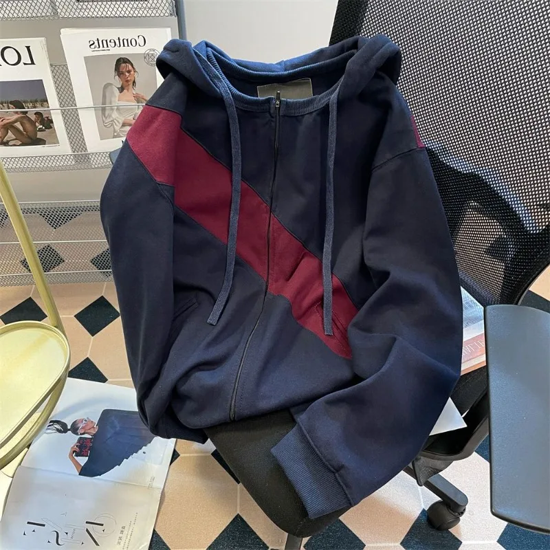 

Толстовки оверсайз для мужчин 90-х годов, винтажная новинка и роскошная толстовка Overfit, простые брендовые дизайнерские мужские толстовки на молнии