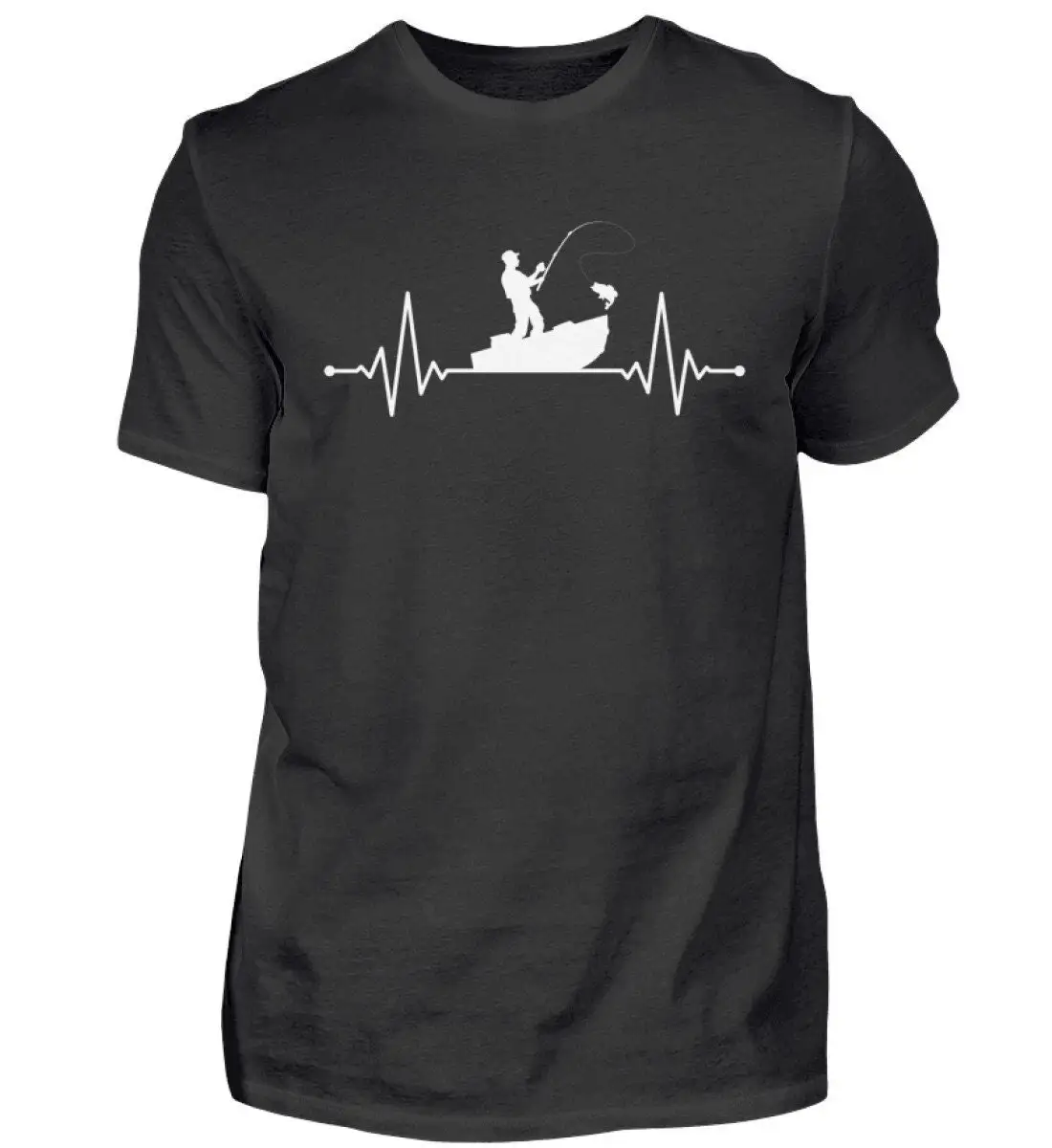 Angler Pulse Shirt Fisherman Heartbeat Gift Idea Fishing Frequency Cotton T White