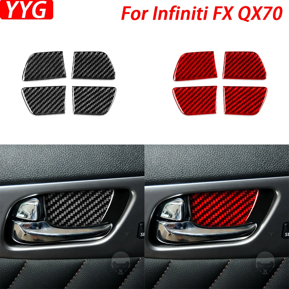 

For Infiniti FX 2009-2013 QX70 2014-2022 Carbon Fiber Inner Door Bowl Panel Decorative Cover Car Intrior Accessories Sticker