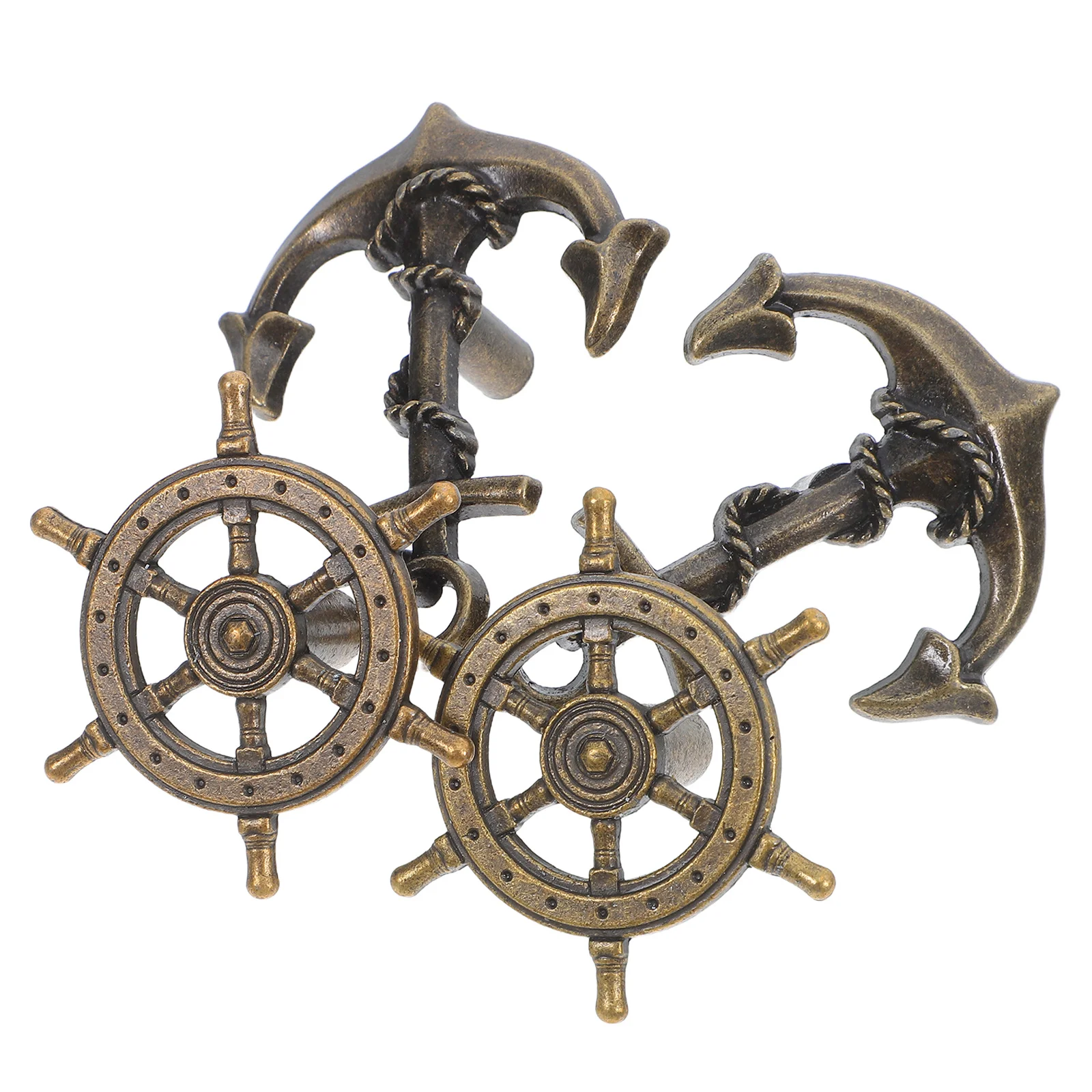

4pcs Ship Anchor Drawer Pulls Retro Nautical Cabinet Handles For Furniture Kitchen Hardware Metal Drawer Knobs Vintage Style