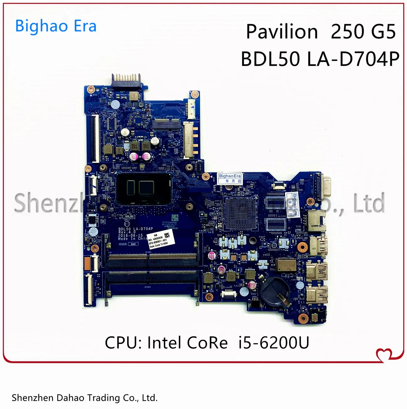 

For HP Pavilion 250 G5 Laptop Motherboard BDL50 LA-D704P Mainboard With i5-6200U DDR4 858581-601 858581-001 100% Fully Tested