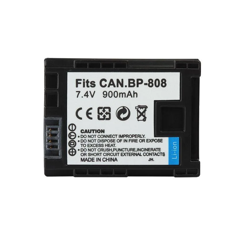 BP-808 Camera Battery Charger for Canon Camcorder FS10 FS100 FS11 FS20 FS21 FS22 7.4V 900mAh