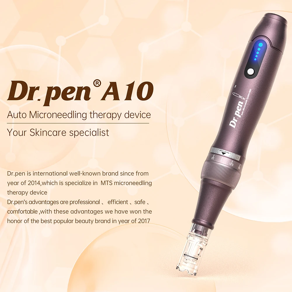 Dr. pen-Ultima A10, Kit de cuidado de la piel con 2 cartuchos de piezas, Derma Pen inalámbrico, tratamientos con microagujas, uso profesional,