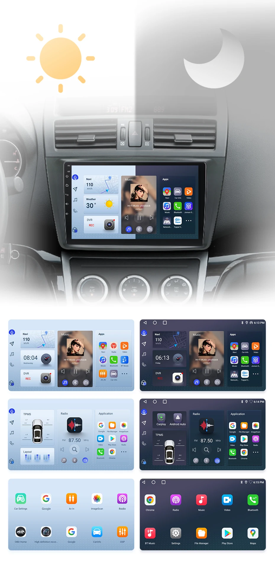 Junsun Carplay Android Auto Autoradio für Mazda 6 Rui Gh 2008 - 2015 GPS Intelligente Systeme Stereo Multimedia Autoradio – Detail 6