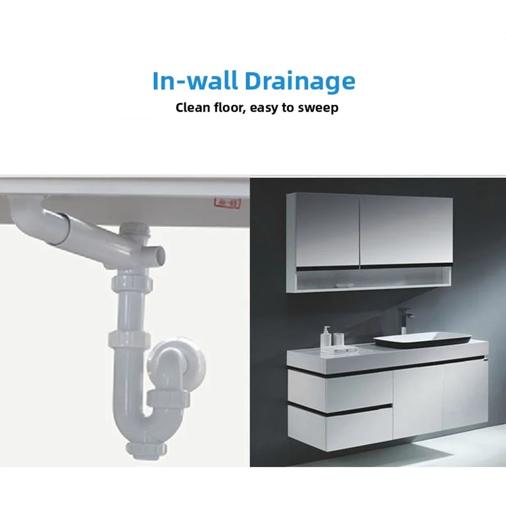 Bathroom Installation Washbasin Drain Pipe U-Bend Water Seal Telescopic Design Anti-odor Trap Thick PP Material