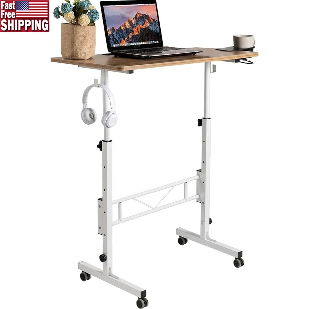 

Adjustable Height Small Mobile Standing Desk with Wheels Portable Ergonomic Workstation Treadmill Desk Rolling Office Furniture