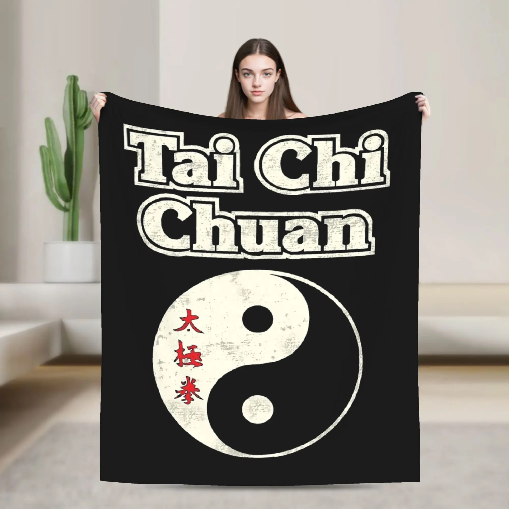 Tai Chi Chuan Blanket Velvet Spring Autumn   Multifunction Lightweight Throw Blanket for Bed Travel Bedspreads