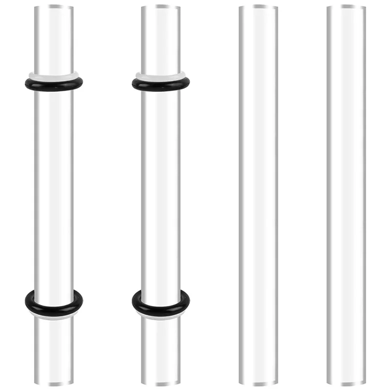 ABFS 4er-Pack Nudelholz aus Acrylton, Acrylstab mit Dickenring, rollender Tonstab für handgefertigte DIY-Polymer-Ton