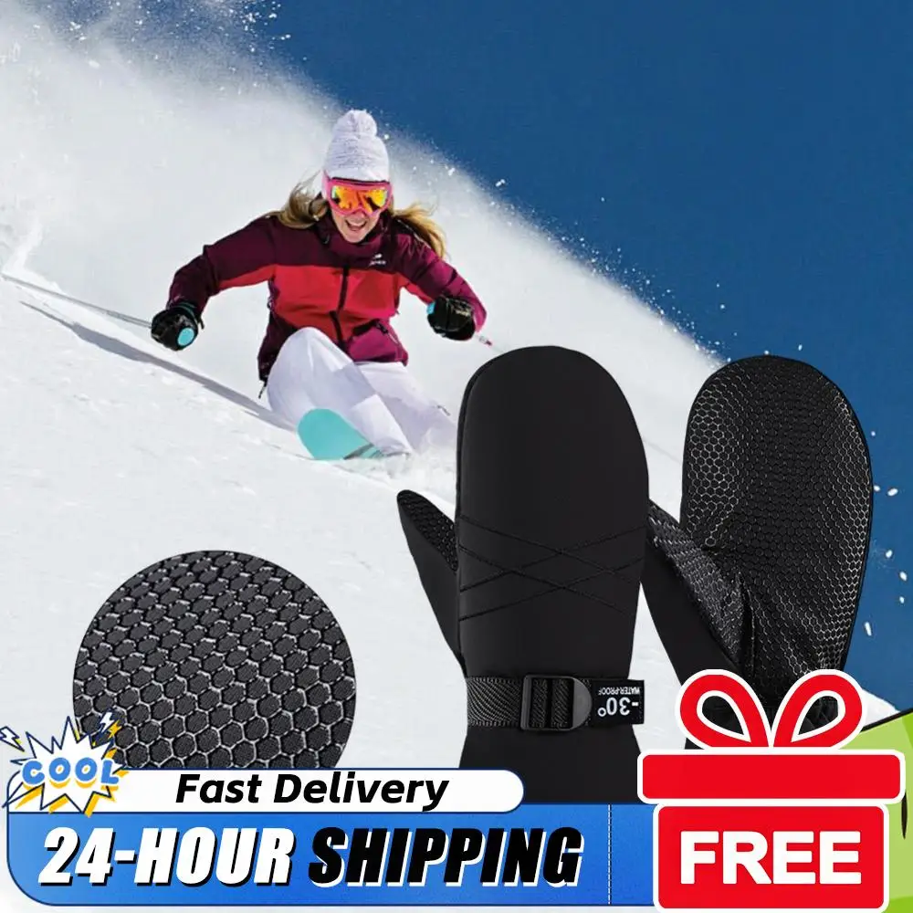 

Водонепроницаемые ветрозащитные лыжные перчатки для мужчин и женщин, термостойкие зимние перчатки для активного отдыха, противоскользящие лыжные варежки, теплые перчатки для катания на снегу и велоспорта